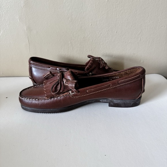 Vintage Dexter Women's Brown Leather Loafers US 7 Tassels Academia Office Prep - Picture 9 of 9